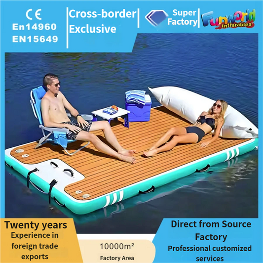 Directly supplied by cross-border manufacturers: large outdoor inflatable floating platforms for marine recreation, inflatable floating docks and floating beds