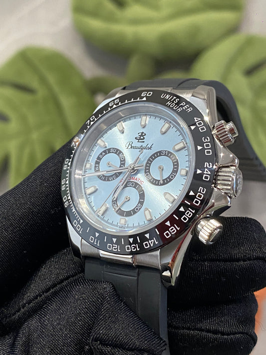 Classic Panda Dial & Rubber Strap Chronograph