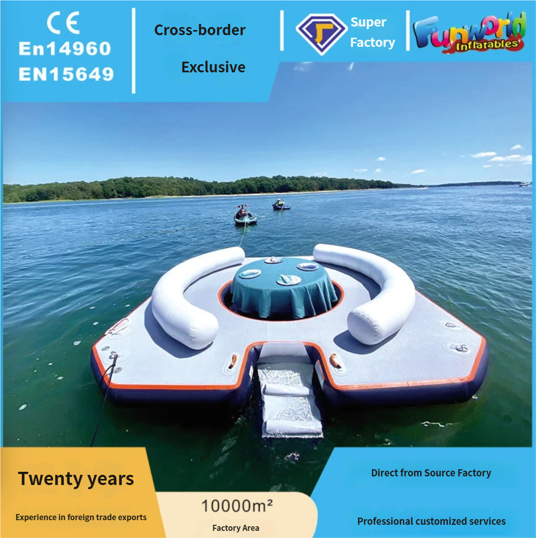 Cross-Border Water Inflatable Floating Platform Sofa Recliner Floating Row Floating Diving Swimming Pool Leisure Entertainment Water Bar