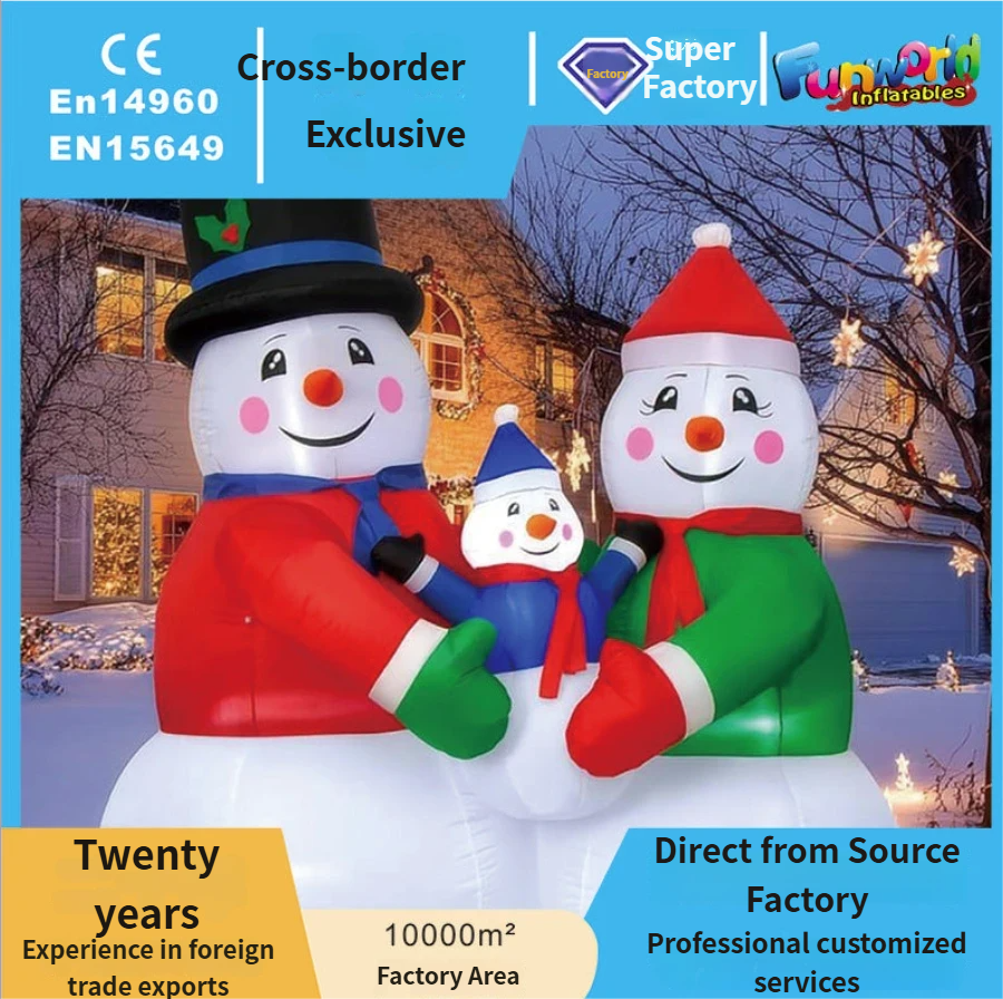Cross-Border Amazon Hot Christmas Inflatable Yard Venue Decoration Props Factory Wholesale Christmas Inflatable Snowman