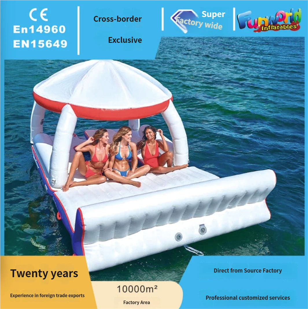 Cross-Border Water Inflatable Floating Platform Sofa Recliner Floating Row Floating Diving Swimming Pool Leisure Entertainment Water Bar